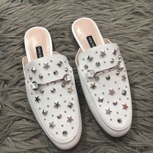 Nine West Welynne Studded Star Mules Slip On